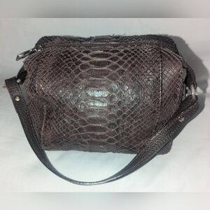 Vero Pitone Brown Handbag Made In Italy.